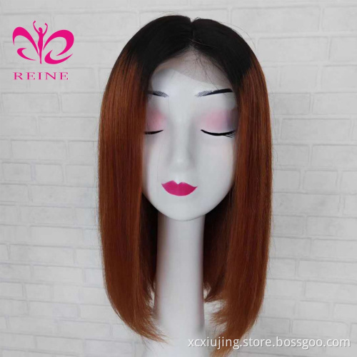 Short Bob Ombre 1b/30 Color 13*4 Lace Front Middle Ratio 8/10/12/14 inch Human Hair Wigs Brazilian Remy Hair Pre-Plucked Wigs
